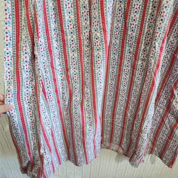 Vintage Grannycore Cottagecore Lace Collar Striped Nightgown Large - Picture 5 of 13